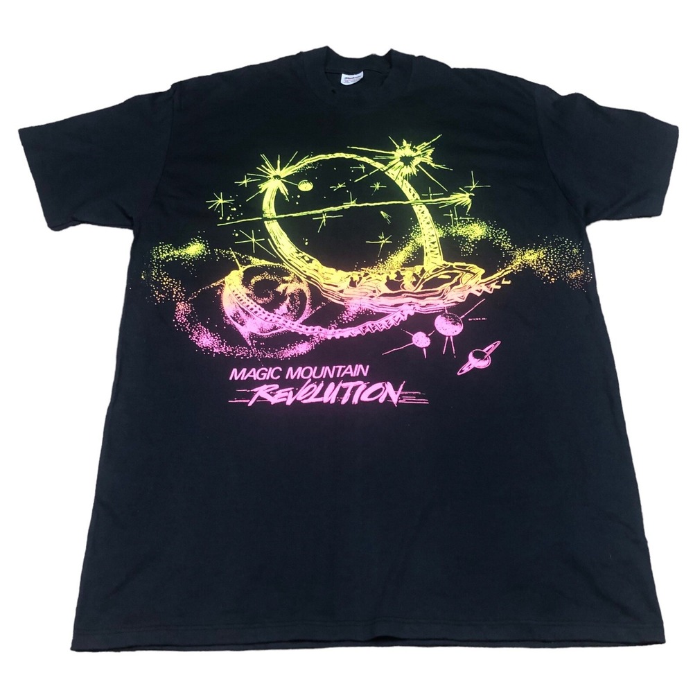 Vintage 90s Stedman Disney‎ Magic Mountain Revolution Shirt Adult Size 2XL